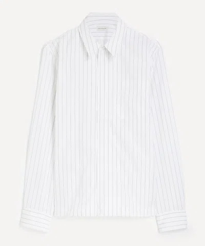 Dries Van Noten Mens Striped Cotton Zip Shirt In Multi