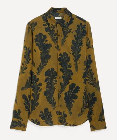 Dries Van Noten Mens Suminagashi Baroque Tight Fit Shirt