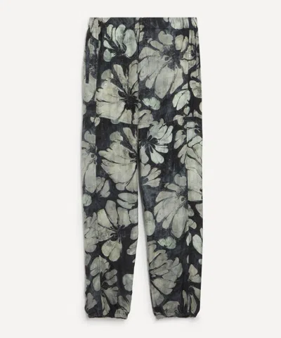 Dries Van Noten Mens Suminagashi Flower Silk Trousers