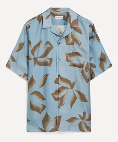 Dries Van Noten Mens Suminagashi Petals Silk Short-sleeve Shirt