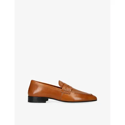 Dries Van Noten Mens  Collapsible-back Leather Loafers In Brown