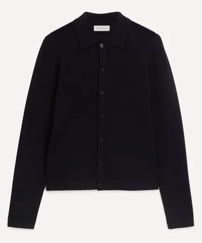 Dries Van Noten Mens Waffle-knit Polo Cardigan
