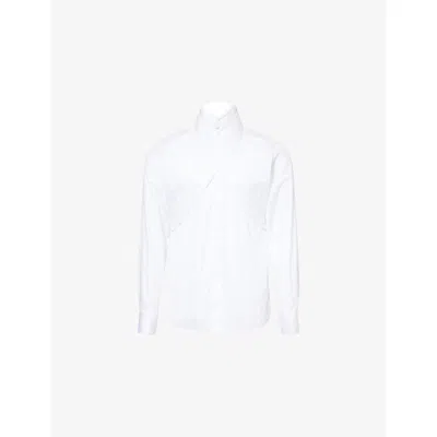 Dries Van Noten Mens White Carvies Bis Cotton-poplin Shirt
