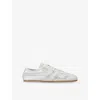 Dries Van Noten Mens  Dustin Stripe Mesh And Suede Low-top Trainers In White/comb