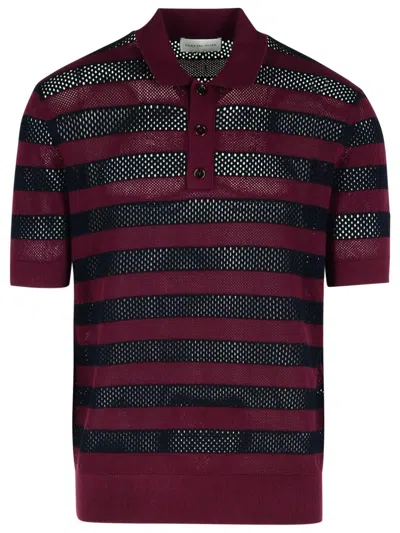 DRIES VAN NOTEN DRIES VAN NOTEN MERCY BURGUNDY VISCOSE BLEND POLO SHIRT