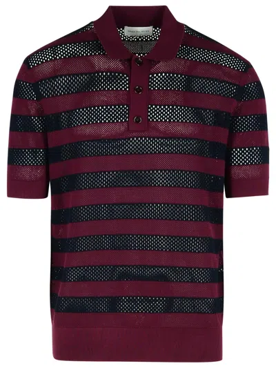 DRIES VAN NOTEN DRIES VAN NOTEN 'MERCY' BURGUNDY VISCOSE BLEND POLO SHIRT MEN