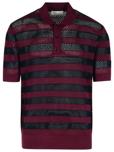 DRIES VAN NOTEN DRIES VAN NOTEN 'MERCY' BURGUNDY VISCOSE BLEND POLO SHIRT
