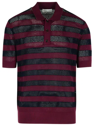 DRIES VAN NOTEN DRIES VAN NOTEN 'MERCY' BURGUNDY VISCOSE BLEND POLO SHIRT
