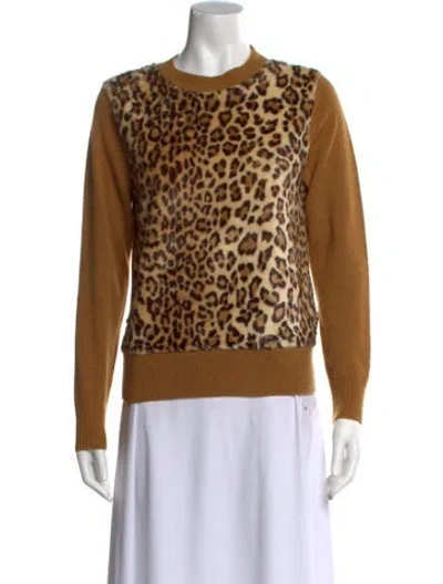 Pre-owned Dries Van Noten Merino Wool Animal Print Sweater In Multi