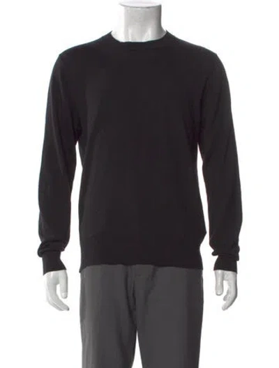 Pre-owned Dries Van Noten Merino Wool Crew Neck Pullover In Blue