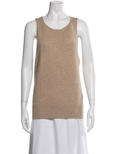 Pre-owned Dries Van Noten Merino Wool Crew Neck Sweater In Neutrals