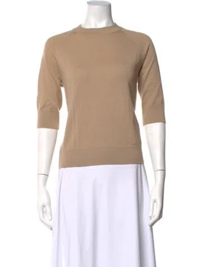 Pre-owned Dries Van Noten Merino Wool Crew Neck Sweater In Neutrals