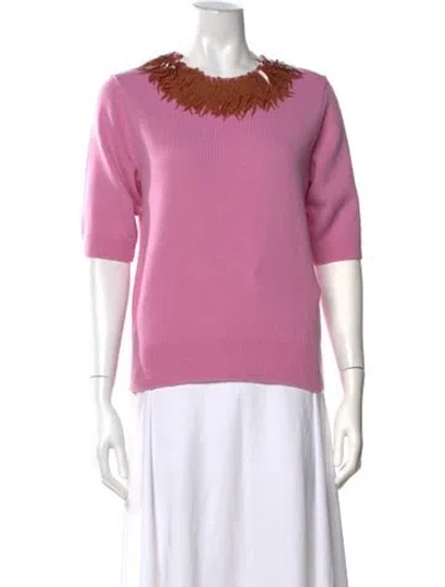 Pre-owned Dries Van Noten Merino Wool Crew Neck Sweater W/ Tags In Pink