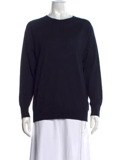 Pre-owned Dries Van Noten Merino Wool Crew Neck Top In Black