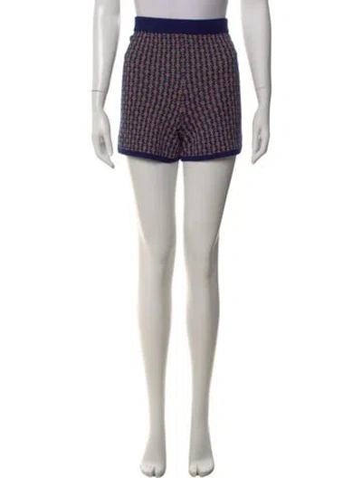 Pre-owned Dries Van Noten Merino Wool Mini Shorts In Multi