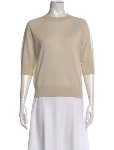Pre-owned Dries Van Noten Merino Wool Mock Neck Sweater In Neutral