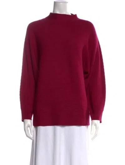 Pre-owned Dries Van Noten Merino Wool Mock Neck Sweater In Red