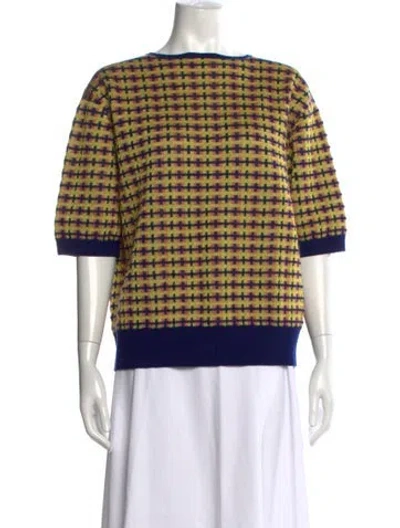 Pre-owned Dries Van Noten Merino Wool Patterned Sweater In Multicolor