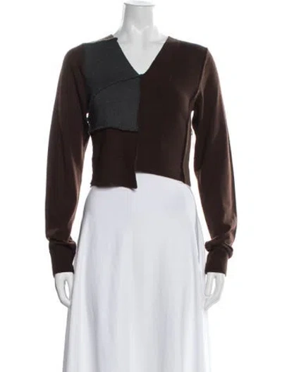 Pre-owned Dries Van Noten Merino Wool Patterned Sweater W/ Tags In Brown