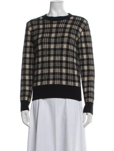 Pre-owned Dries Van Noten Merino Wool Plaid Print Sweater In Multicolor