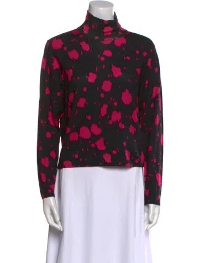 Pre-owned Dries Van Noten Merino Wool Printed Sweater In Black