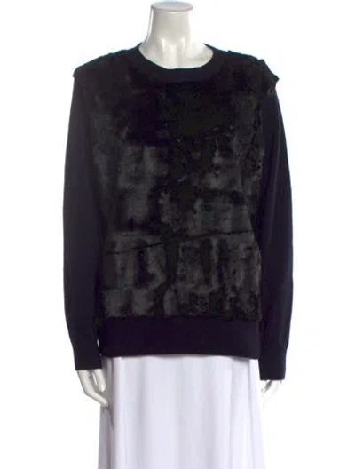 Pre-owned Dries Van Noten Merino Wool Printed Sweater In Blue