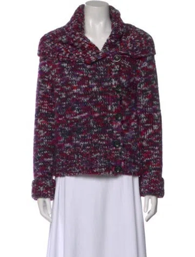 Pre-owned Dries Van Noten Merino Wool Printed Sweater In Purple