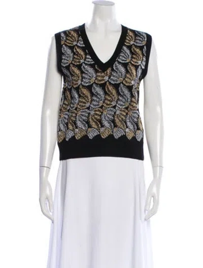 Pre-owned Dries Van Noten Merino Wool Printed Sweater W/ Tags In Black