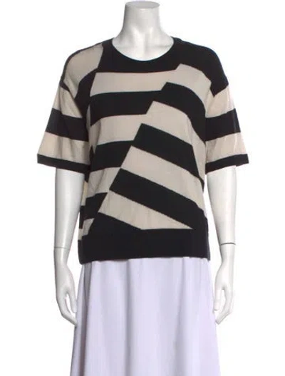 Pre-owned Dries Van Noten Merino Wool Striped Sweater In Black