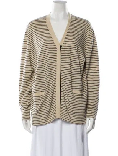 Pre-owned Dries Van Noten Merino Wool Striped Sweater In Neutral