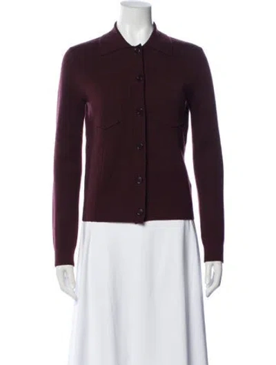 Pre-owned Dries Van Noten Merino Wool Sweater In Burgundy