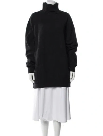 Pre-owned Dries Van Noten Merino Wool Turtleneck Sweater In Black