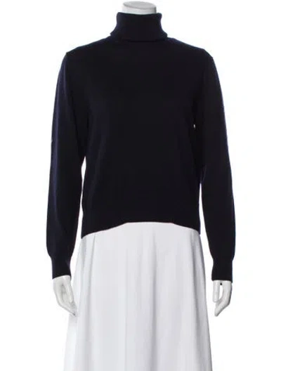 Pre-owned Dries Van Noten Merino Wool Turtleneck Sweater In Blue