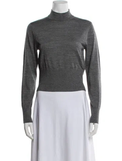 Pre-owned Dries Van Noten Merino Wool Turtleneck Sweater In Grey