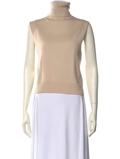 Pre-owned Dries Van Noten Merino Wool Turtleneck Sweater In Neutral