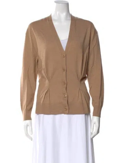 Pre-owned Dries Van Noten Merino Wool V-neck Sweater In Neutral