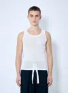 Dries Van Noten Men Merit Knit Tank Top In White