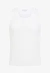 Dries Van Noten White Ribbed Tank Top In White