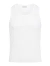 Dries Van Noten Sleeveless Textured Top With Clean Silhouette In White