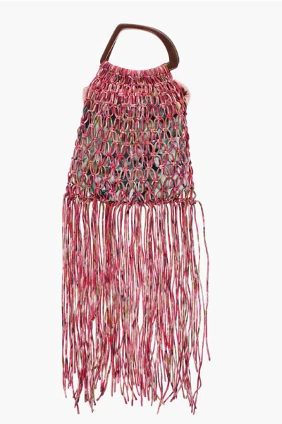 Dries Van Noten Mesh Hand Bag With Maxi Fringes