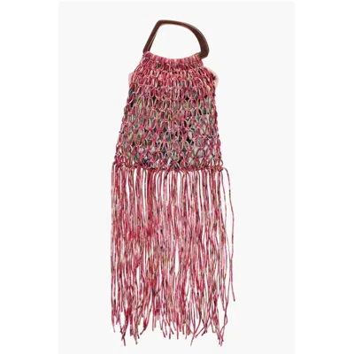 Dries Van Noten Mesh Hand Bag With Maxi Women's Fringes