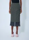 Dries Van Noten Mesh Midi Skirt In Blue