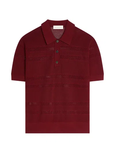 Dries Van Noten Mesh Polo Shirt In Red