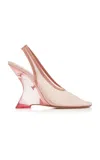 Dries Van Noten Mesh Slingback Pumps In Pink