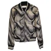 Dries Van Noten Metallic Detail Jacquard Bomber Jacket In Black And Gold Viscose In Gold