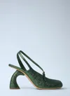 Dries Van Noten Metallic Heel In Green