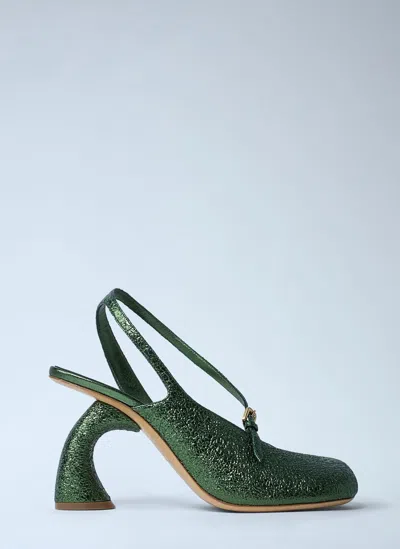 Dries Van Noten Metallic Heel In Green