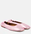 DRIES VAN NOTEN METALLIC LEATHER BALLET FLATS