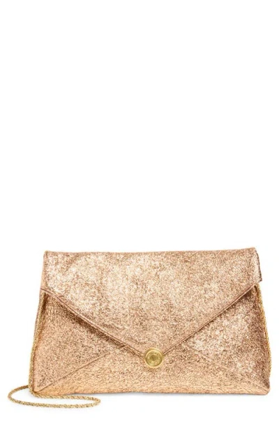 Dries Van Noten Metallic Leather Envelope Clutch