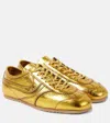 Dries Van Noten Dustin Metallic Leather Sneakers In Gold